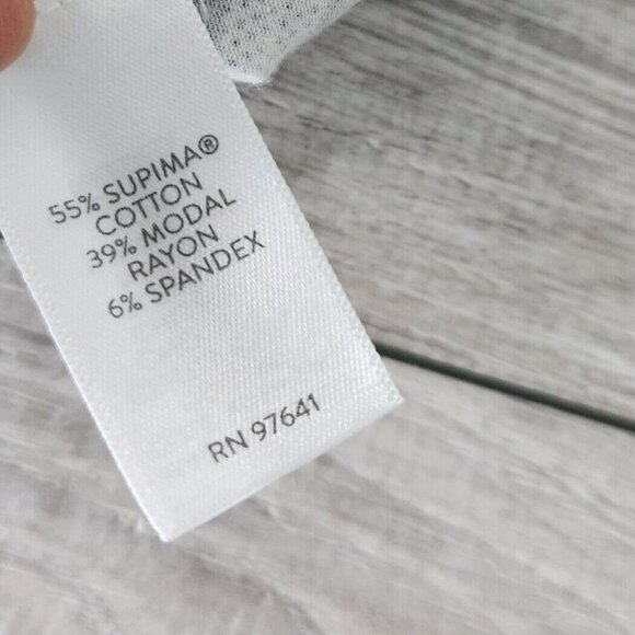 J. Jill Luxe Supima Relaxed Stretch Tee Black White Gingham Print Womens Size S - Picture 9 of 14